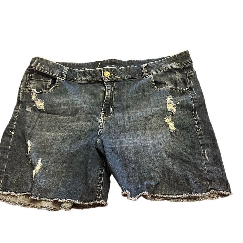 Lane Bryant Distressed Denim Shorts Sz 22